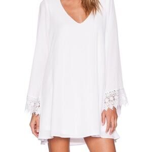 Show Me Your Mumu Tunic Dress Women S Portabella White Crochet Lace Long Sleeves